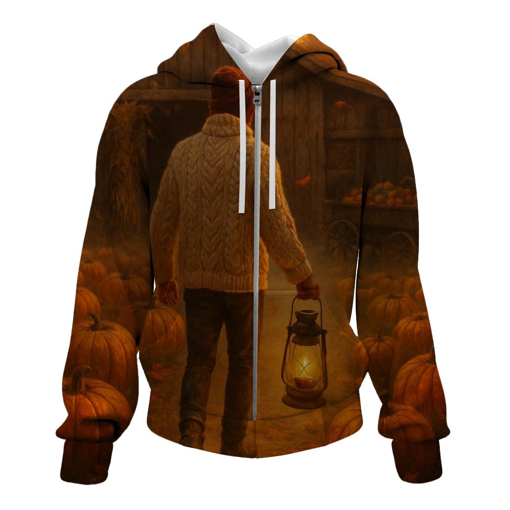 Pumpkin Patch Barn Lantern Walk embroidered hoodies