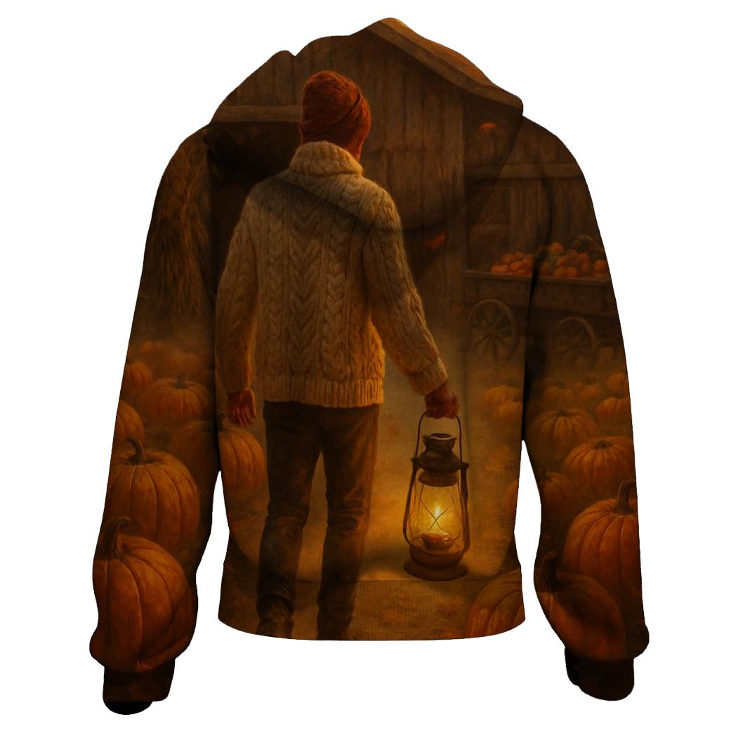 Pumpkin Patch Barn Lantern Walk embroidered hoodies