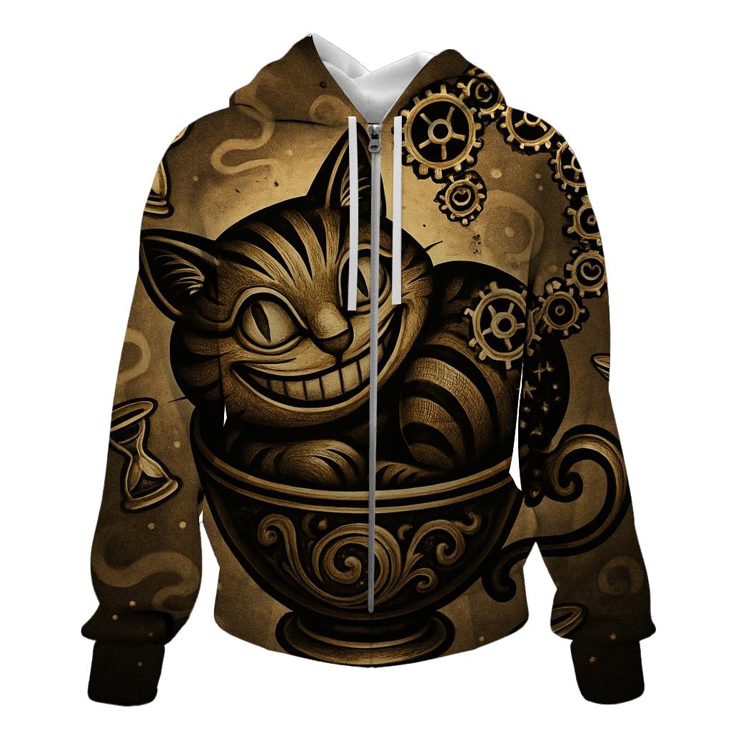 Clockwork Teacup Cheshire designer hoodies