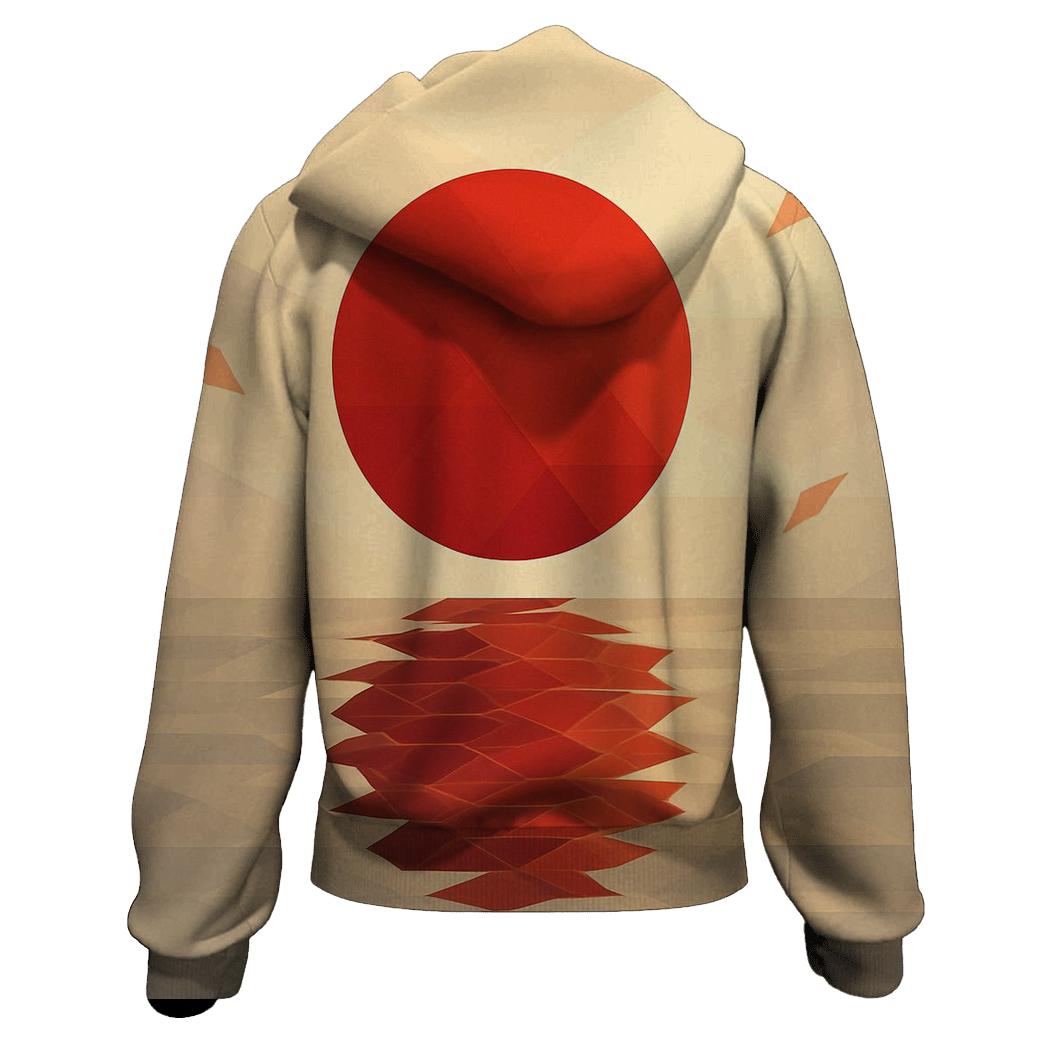 Sakura Reflection Flag Of Japan premium hoodies