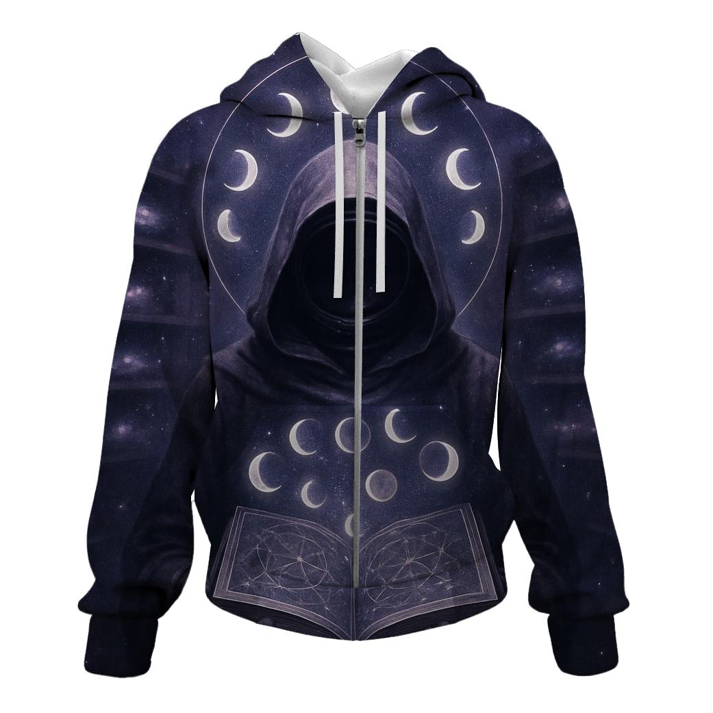 The Archivist Of Moon Phases zip-up hoodies