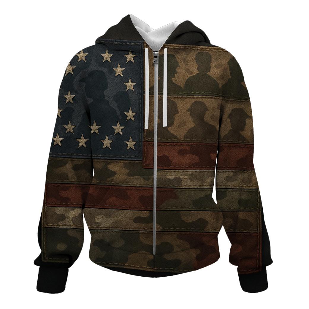Camouflage Flag Mosaic Of Service pullover hoodies