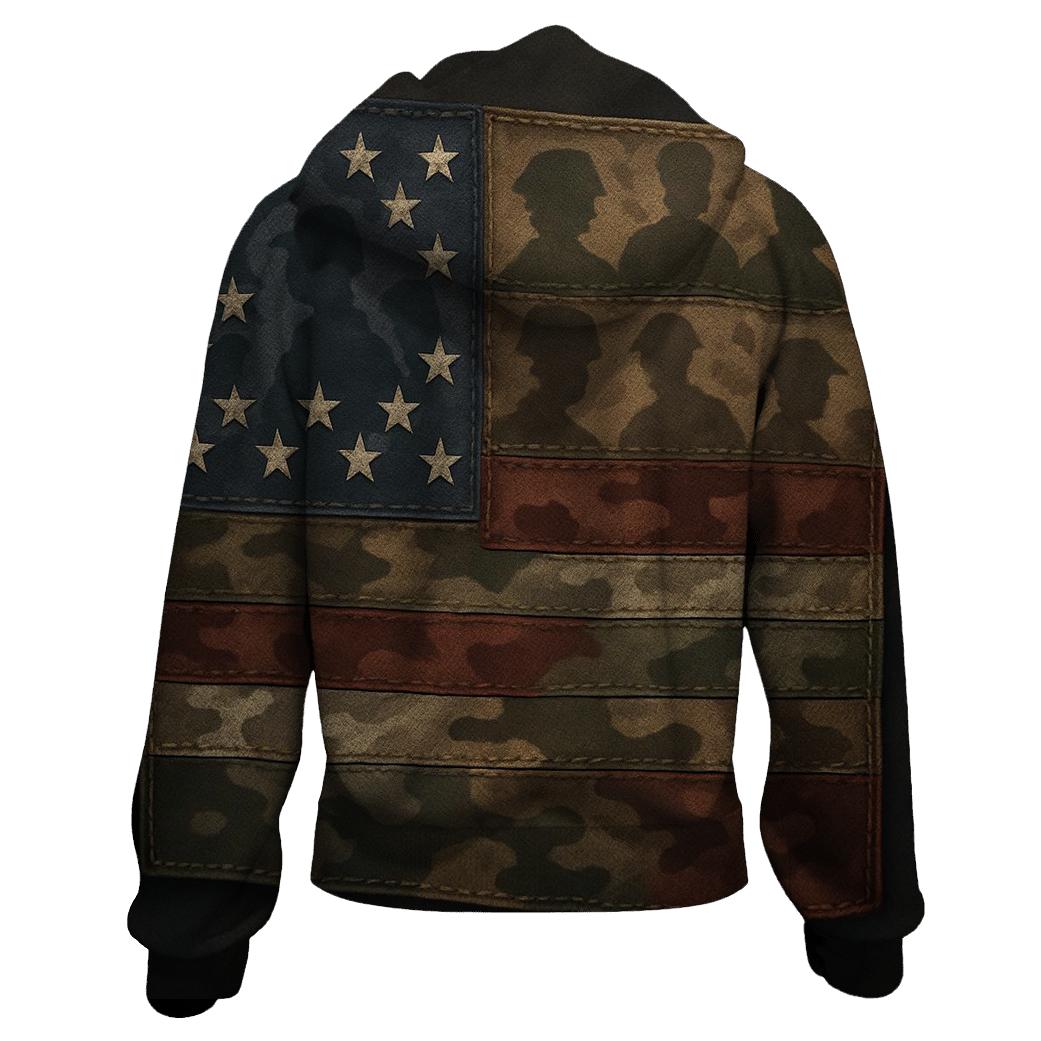 Camouflage Flag Mosaic Of Service pullover hoodies