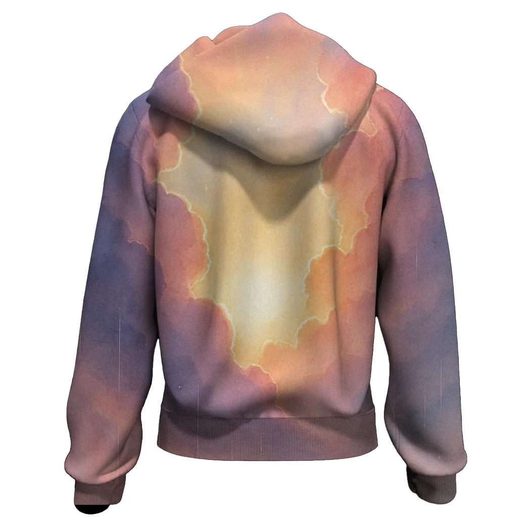 Lavender Raincloud Sundown Halo zip-up hoodies