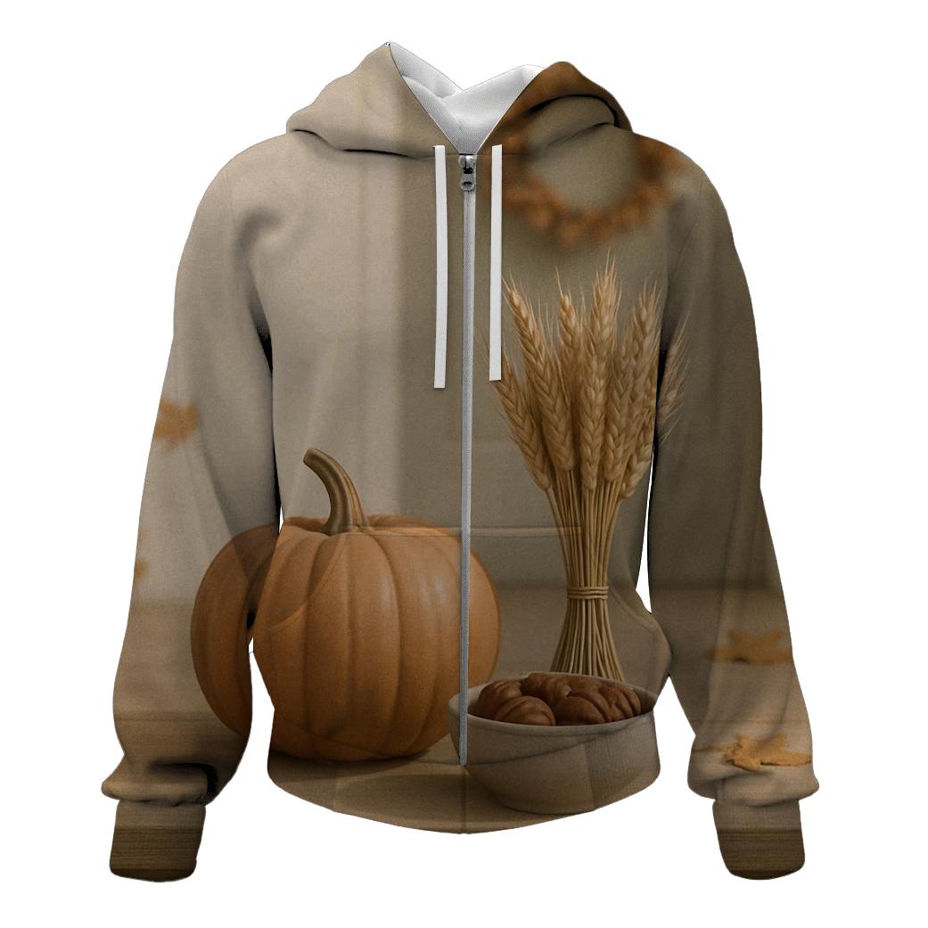 Autumn Porch Gratitude Still Life graphic hoodies