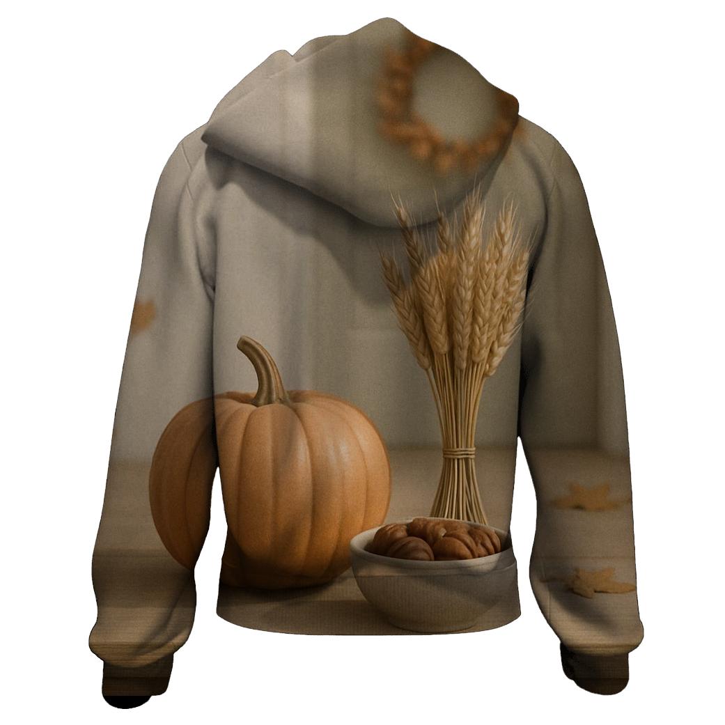 Autumn Porch Gratitude Still Life graphic hoodies