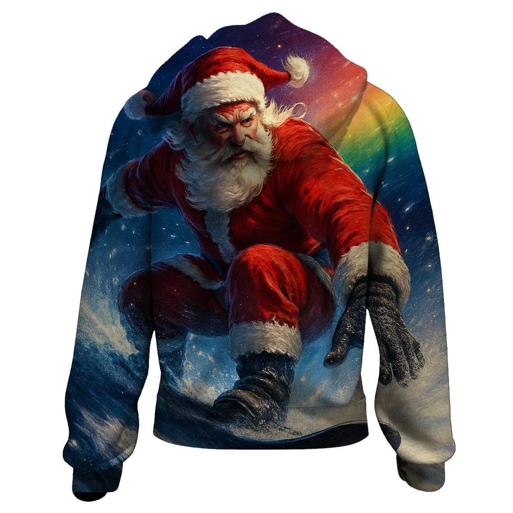 Santa Snowboard Comet Run heavyweight hoodies