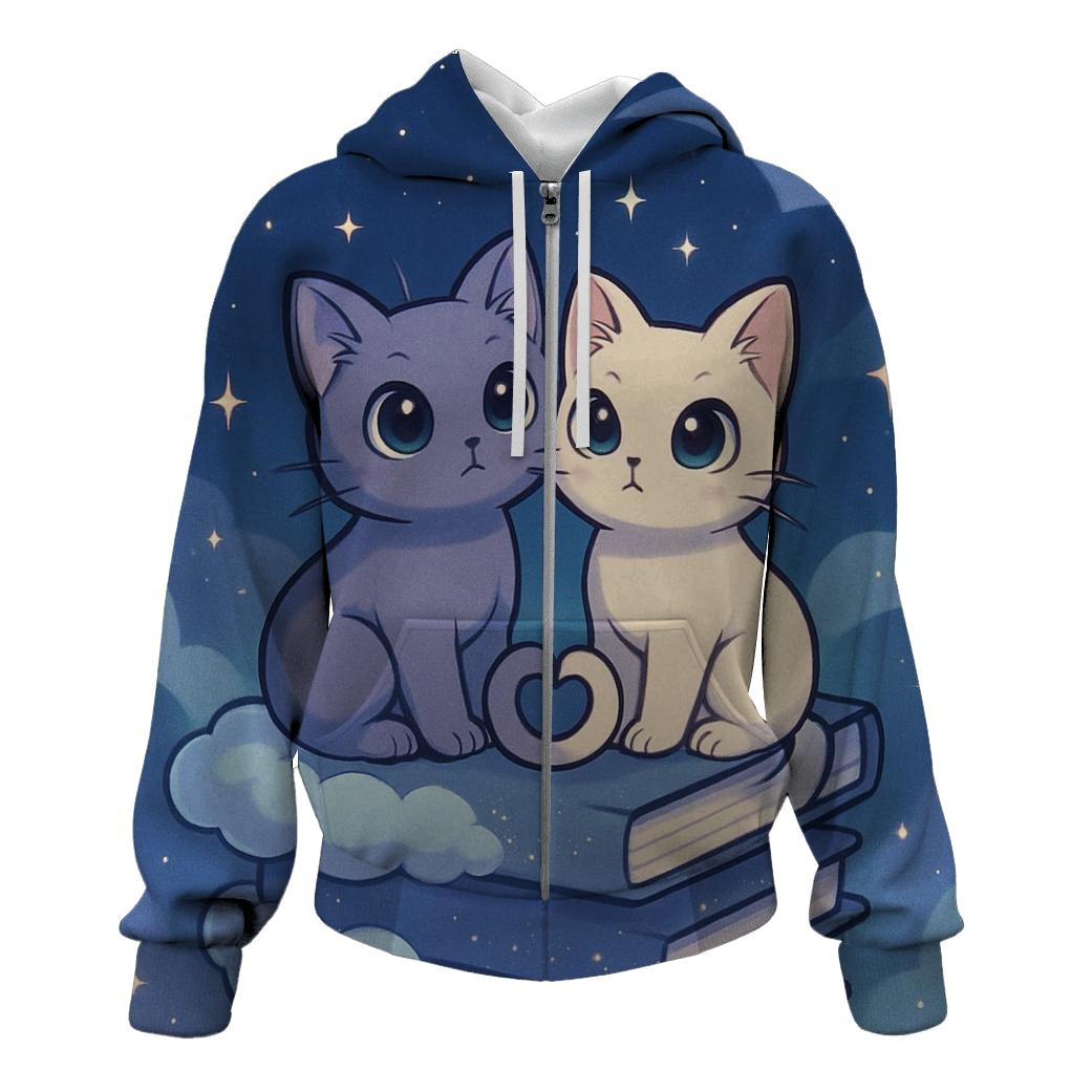 Cloud Library Stargazer Cats custom hoodies