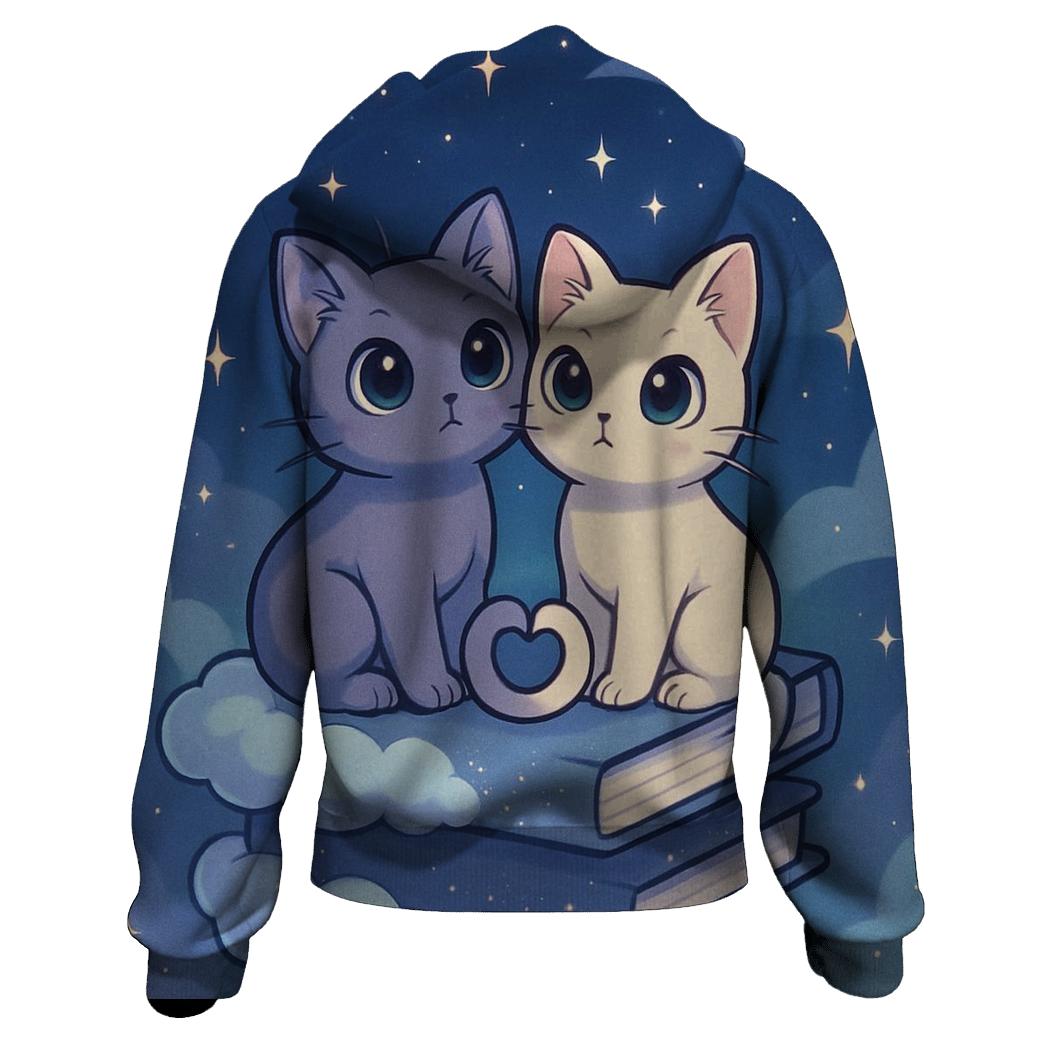 Cloud Library Stargazer Cats custom hoodies