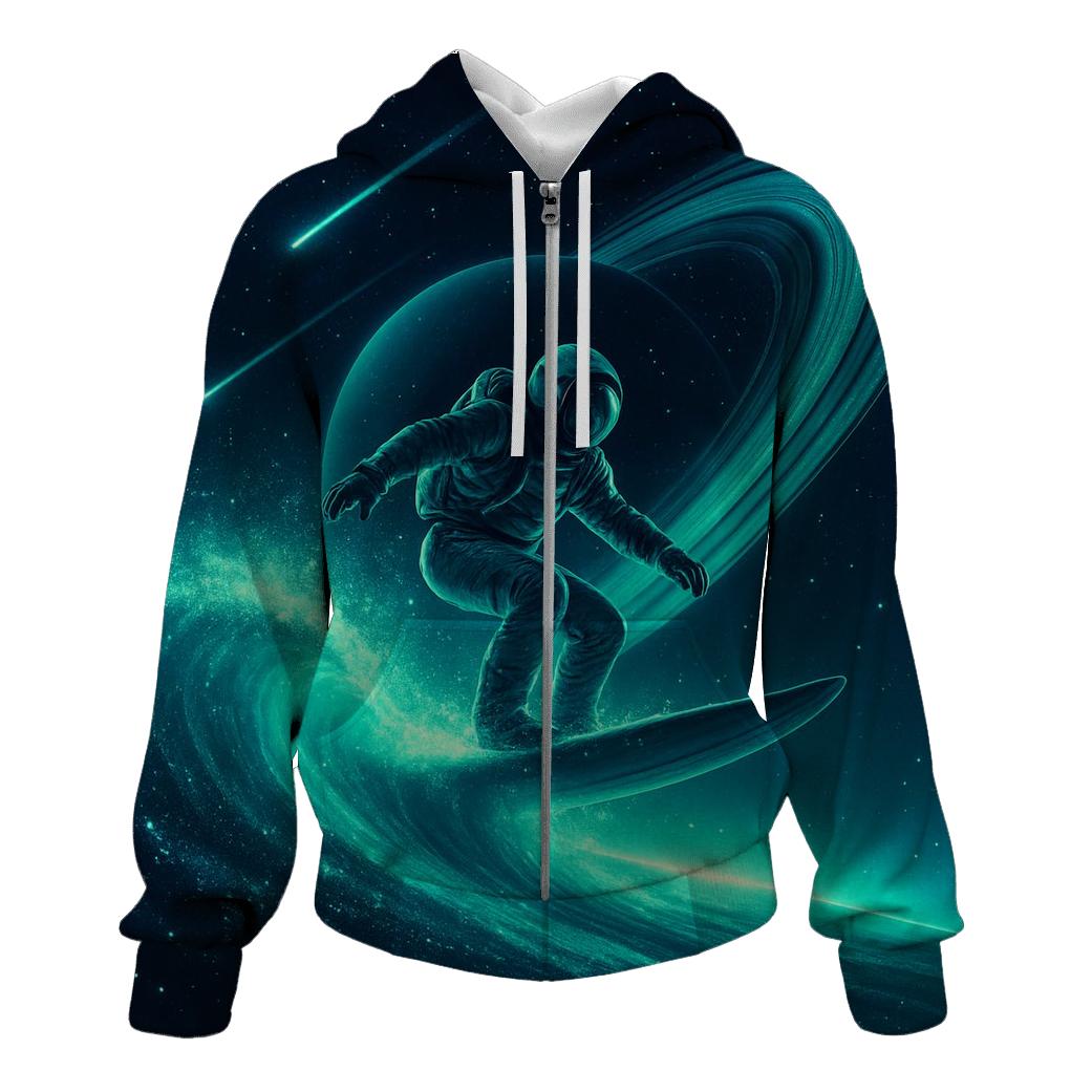 Aurora Surf On The Saturn Skies graphic hoodies