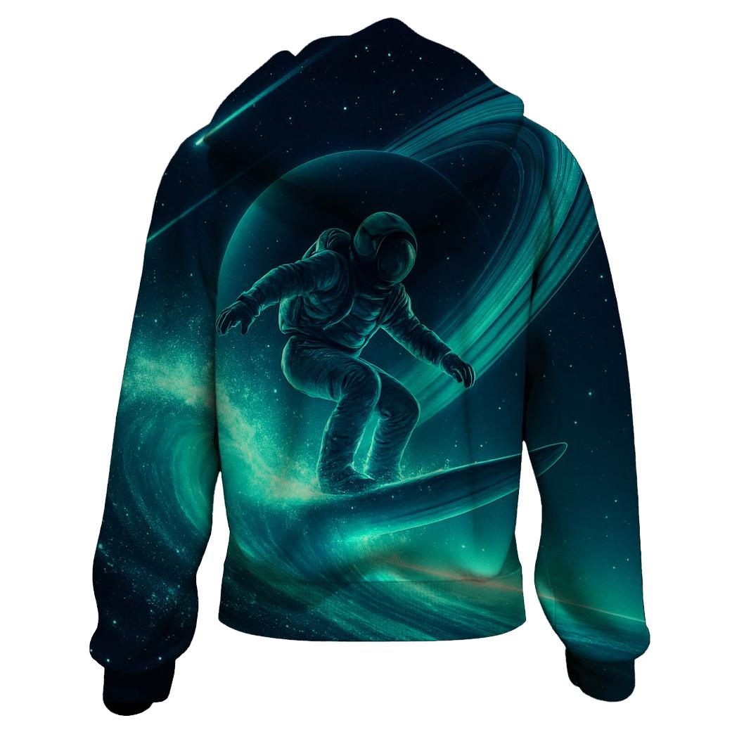 Aurora Surf On The Saturn Skies graphic hoodies