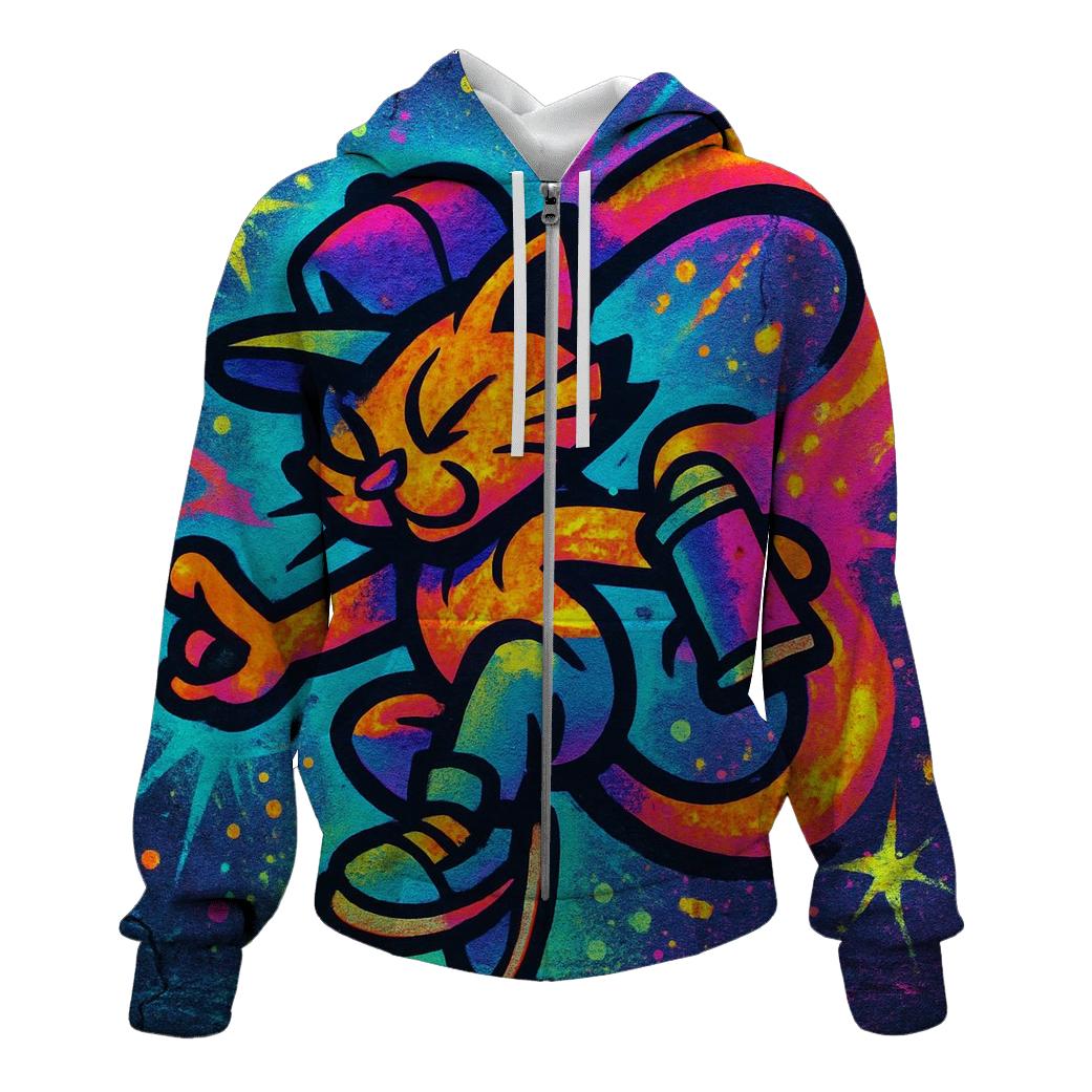 Graffiti Meteor Breakdancer Cat designer hoodies