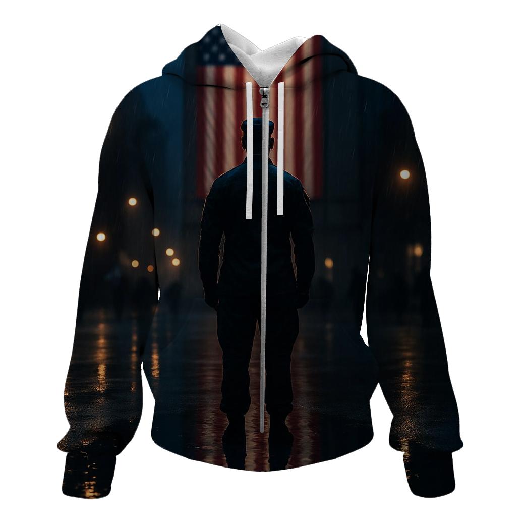 Rain Soaked City Tribute Flag Reflection hoodie designs
