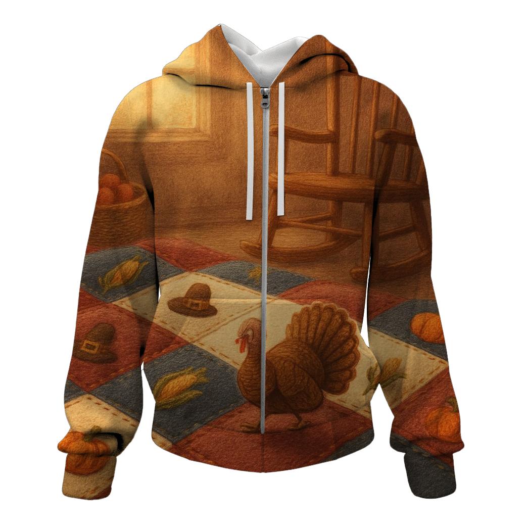 Pilgrim Harvest Quilt Dreamscape graphic hoodies