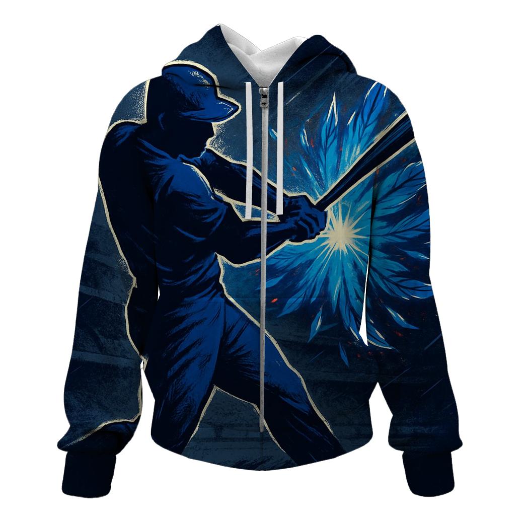 Blue Jays Shadow Swing With Feather Sparks zip-up hoodies