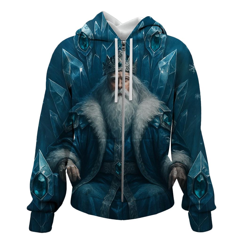 Crystal Crown Santa Winter King printed hoodies