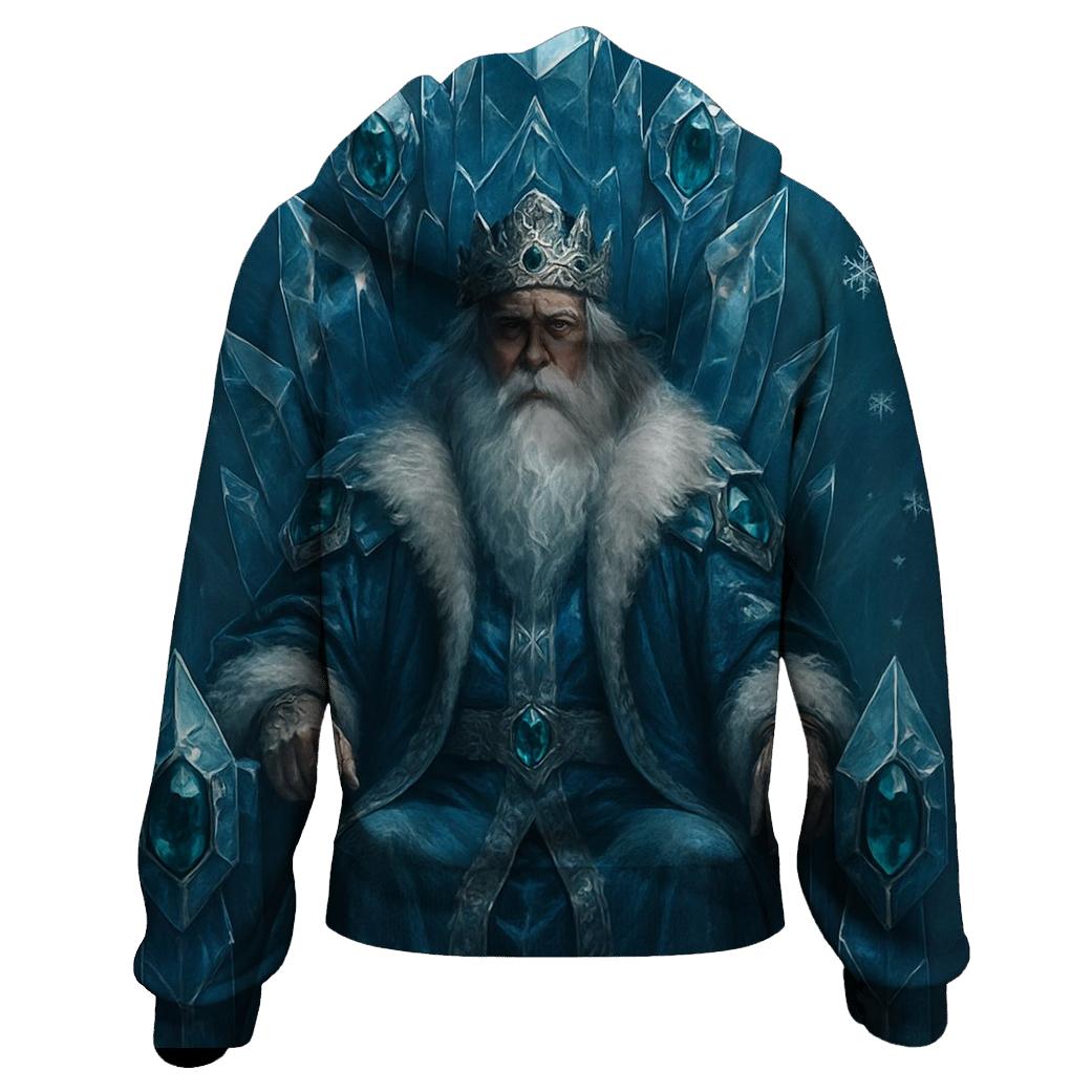 Crystal Crown Santa Winter King printed hoodies