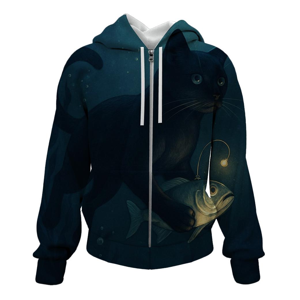 Deep Sea Lantern Cat premium hoodies