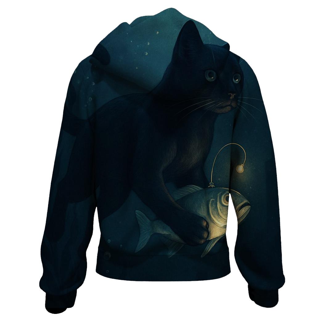 Deep Sea Lantern Cat premium hoodies