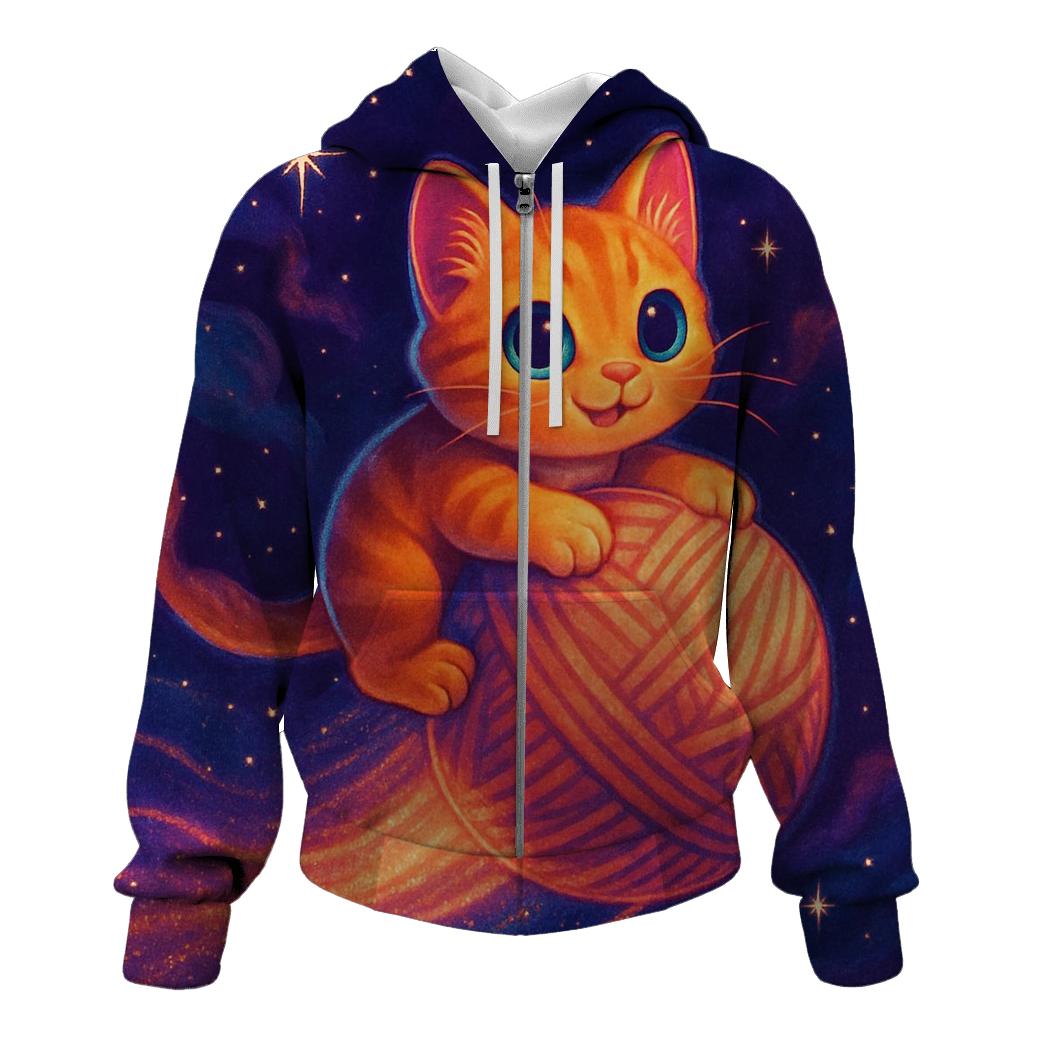 Cosmic Yarn Comet Kitten premium hoodies