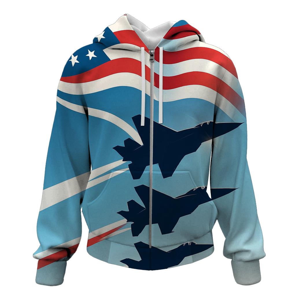Aircraft Trail Flag In High Altitude Silence designer hoodies