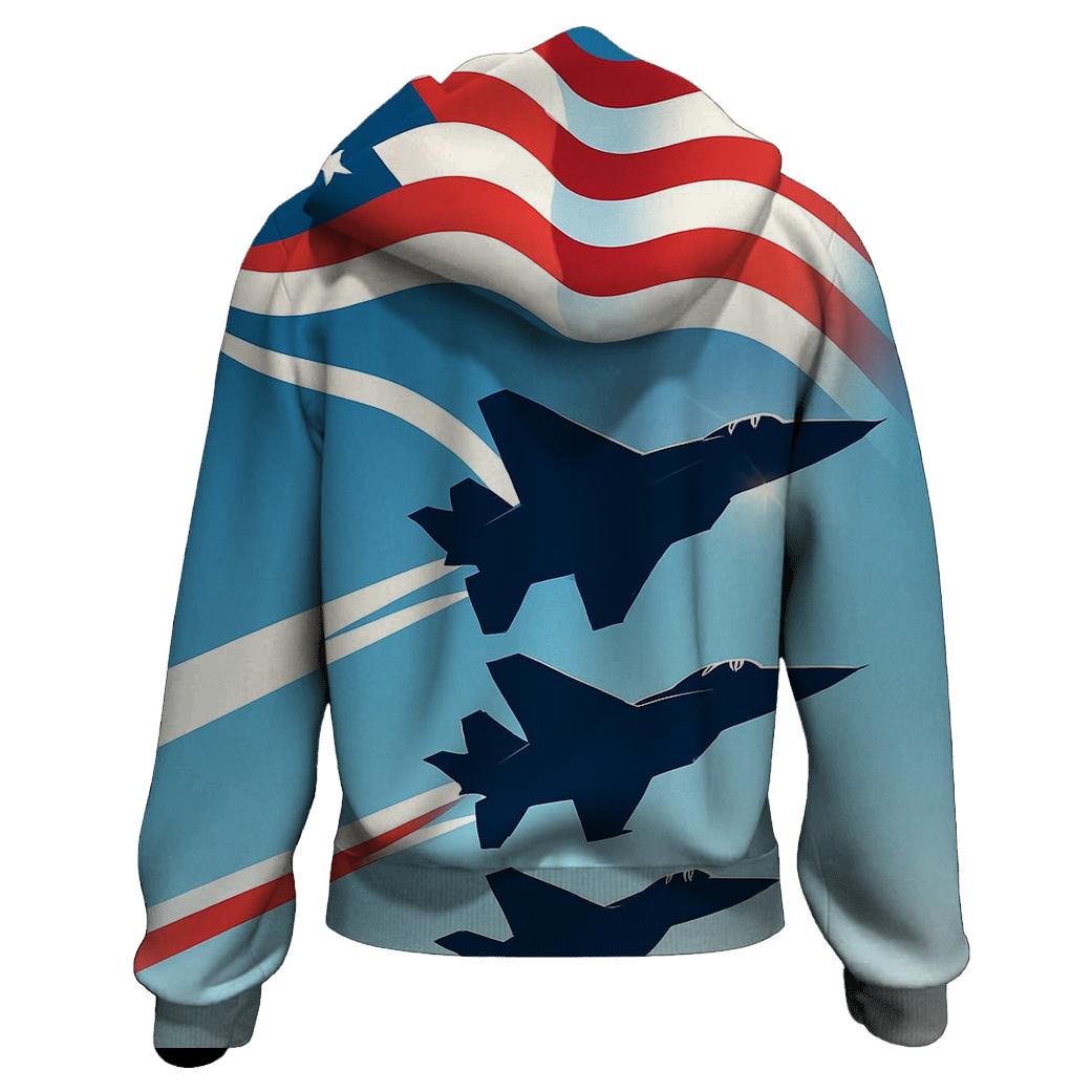 Aircraft Trail Flag In High Altitude Silence designer hoodies