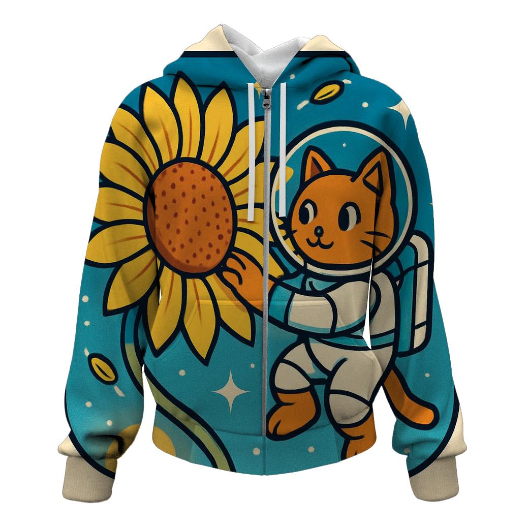 Sunflower Astronaut Cat hoodie trends