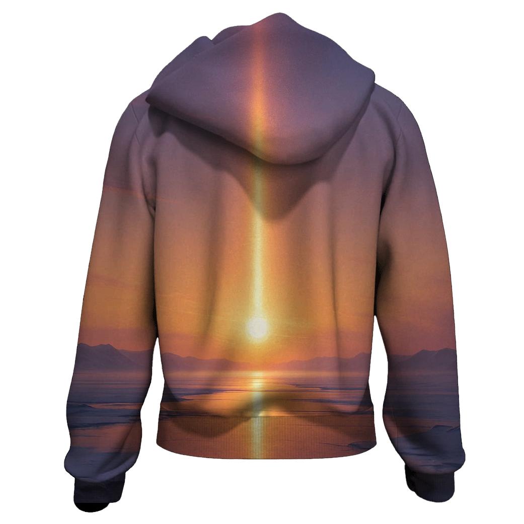 Arctic Mirror Sun Pillar graphic hoodies