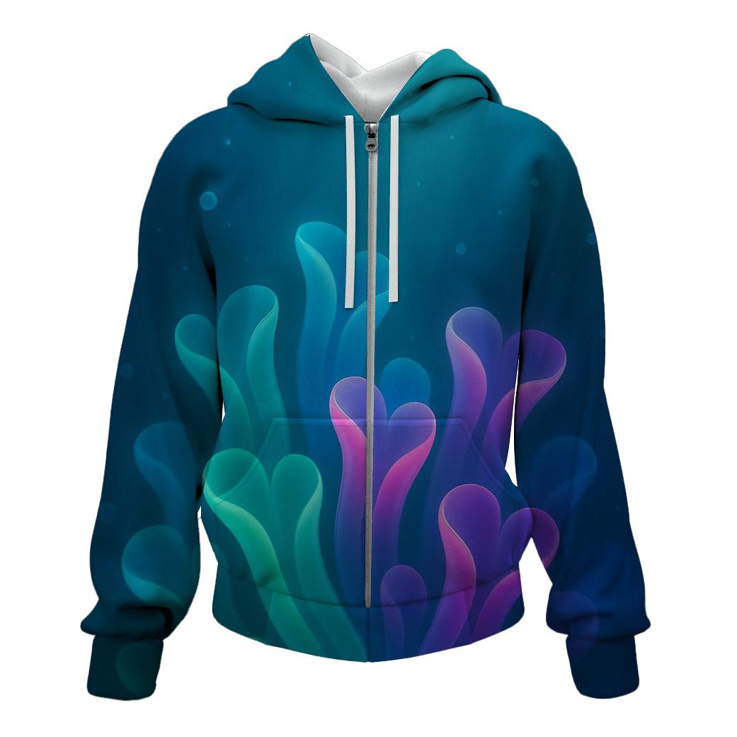 Midnight Bloom Gradient Reef embroidered hoodies