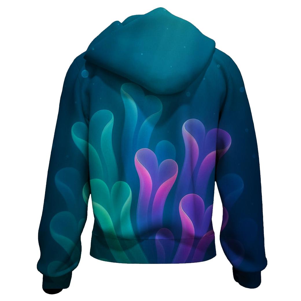 Midnight Bloom Gradient Reef embroidered hoodies