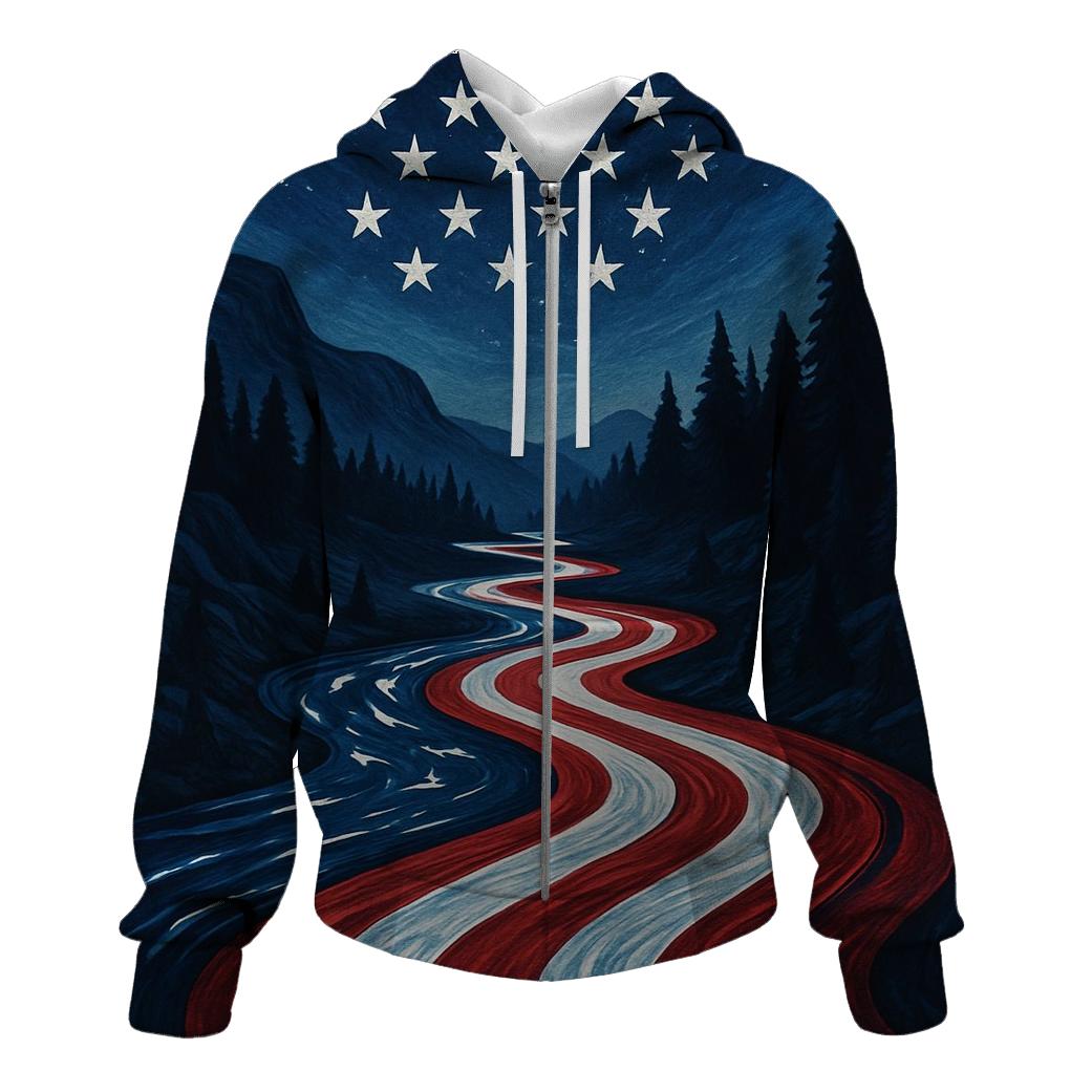 River Of Stripes Through Pine Valley graphic hoodies