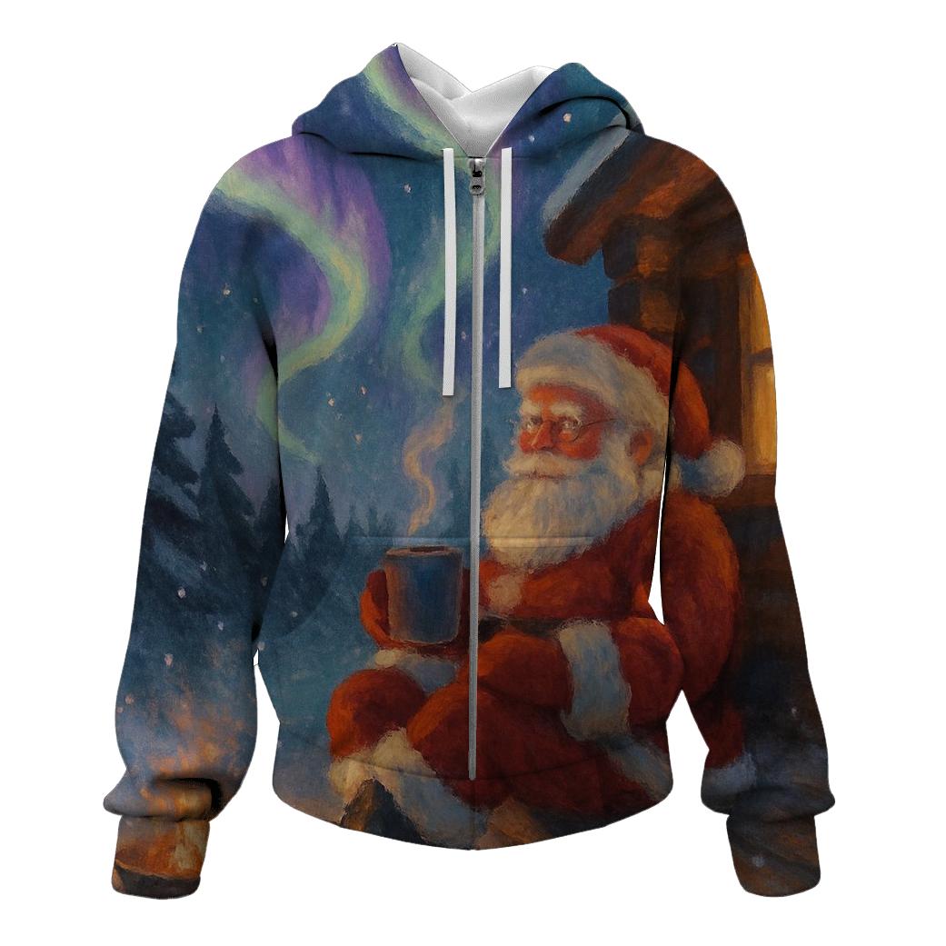 Aurora Cabin Santa Cocoa Calm custom hoodies
