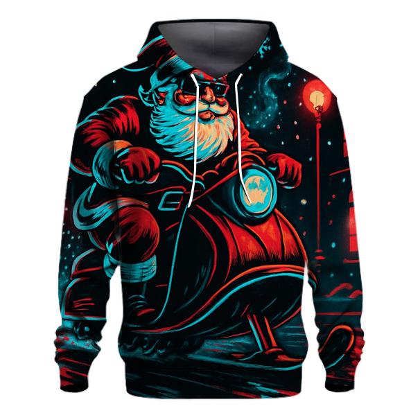 Neon Midnight Santa Street Rider custom hoodies