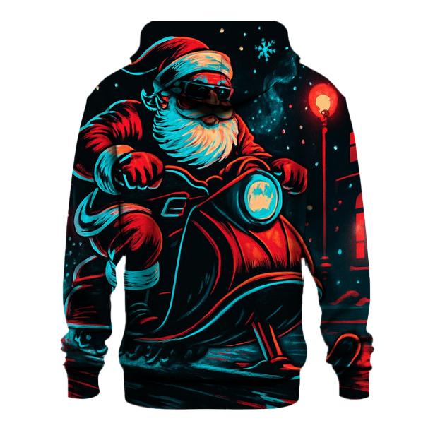 Neon Midnight Santa Street Rider custom hoodies