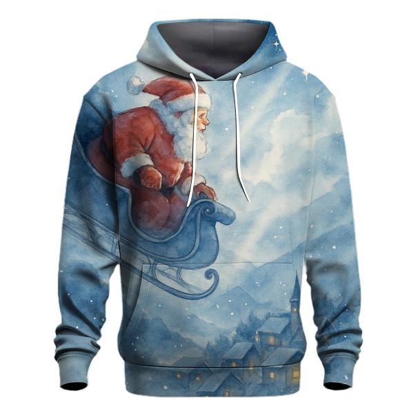 Frosted Moonlight Sleigh Descent premium hoodies