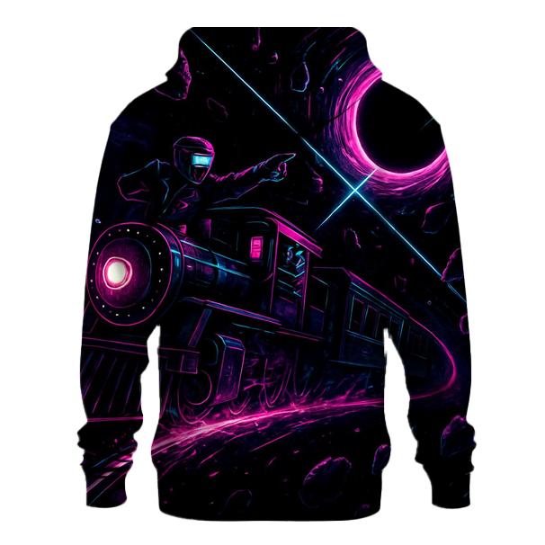Neon Rail Through The Event Horizon custom hoodies
