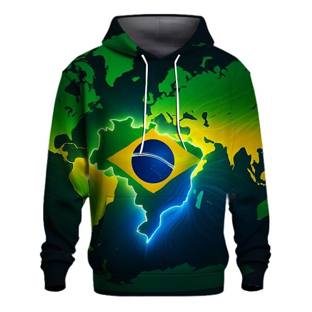 Map Gradient Flag Of Brazil pullover hoodies