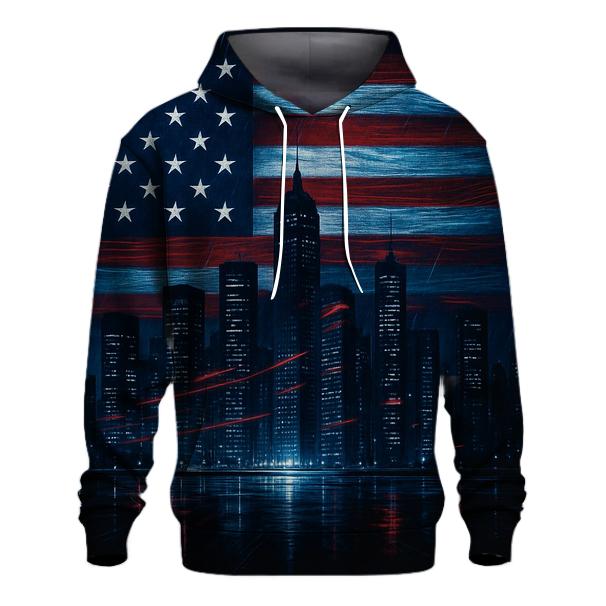Midnight Skyline Flag Fusion designer hoodies