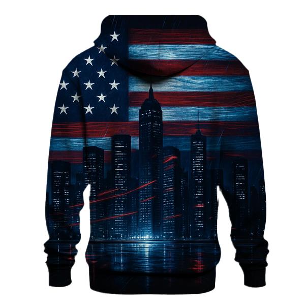 Midnight Skyline Flag Fusion designer hoodies