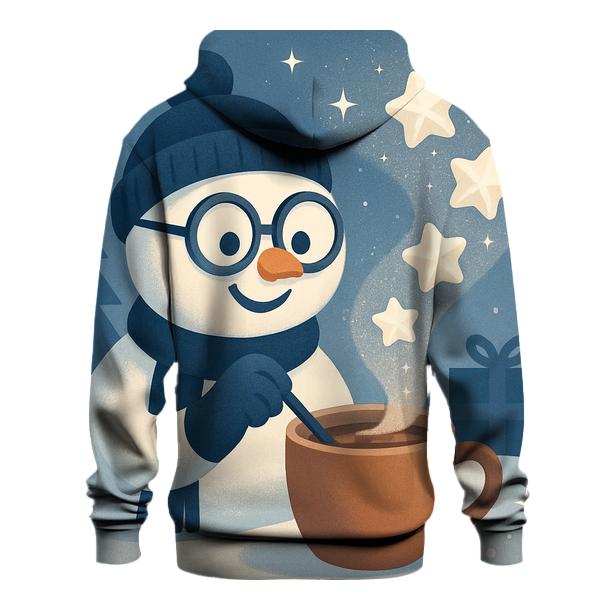 Snowman Scientist Brewing Cocoa Constellations designer hoodies