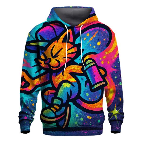 Graffiti Meteor Breakdancer Cat embroidered hoodies