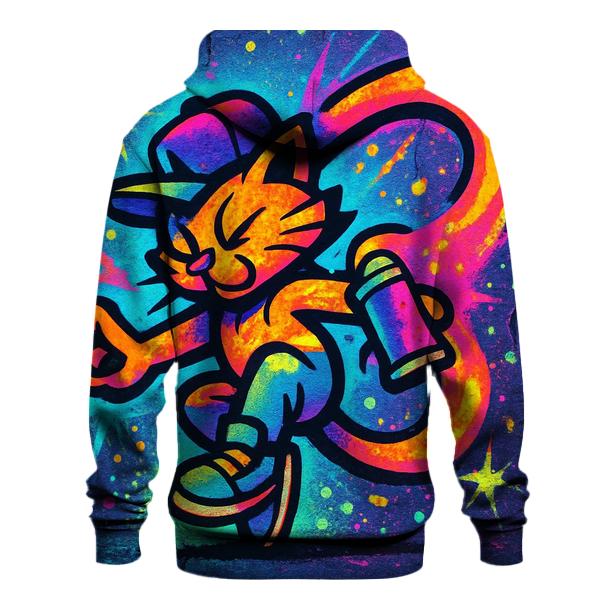 Graffiti Meteor Breakdancer Cat embroidered hoodies