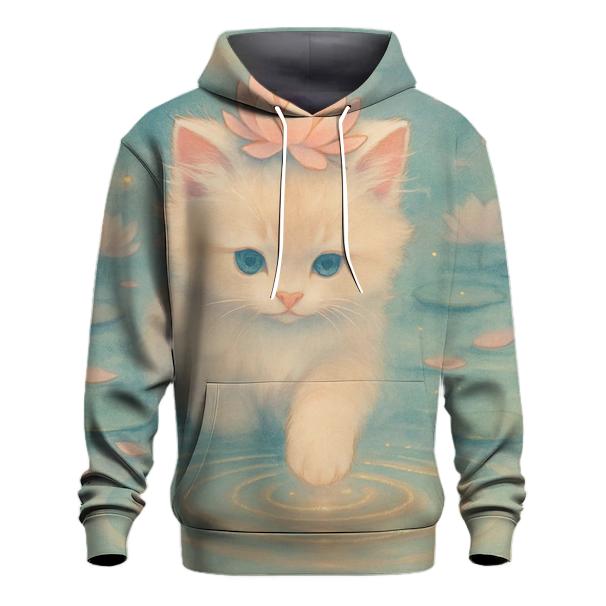 Whispering Lotus Pond Kitten hoodie styles