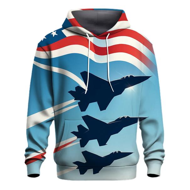 Aircraft Trail Flag In High Altitude Silence graphic hoodies