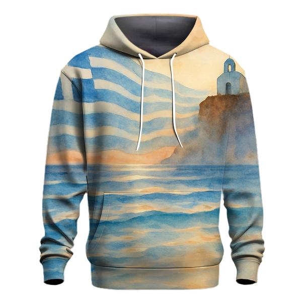 Ocean Veil Flag Of Greece embroidered hoodies