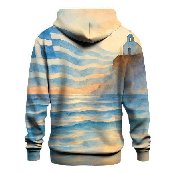 Ocean Veil Flag Of Greece embroidered hoodies