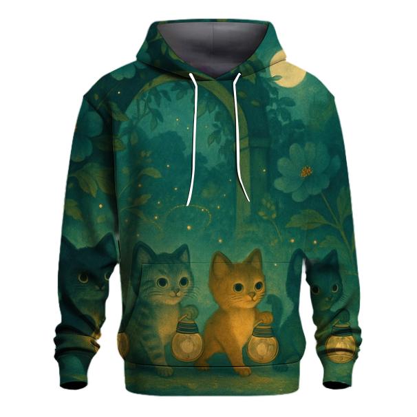 Garden Gate Firefly Parade Cats lightweight hoodies