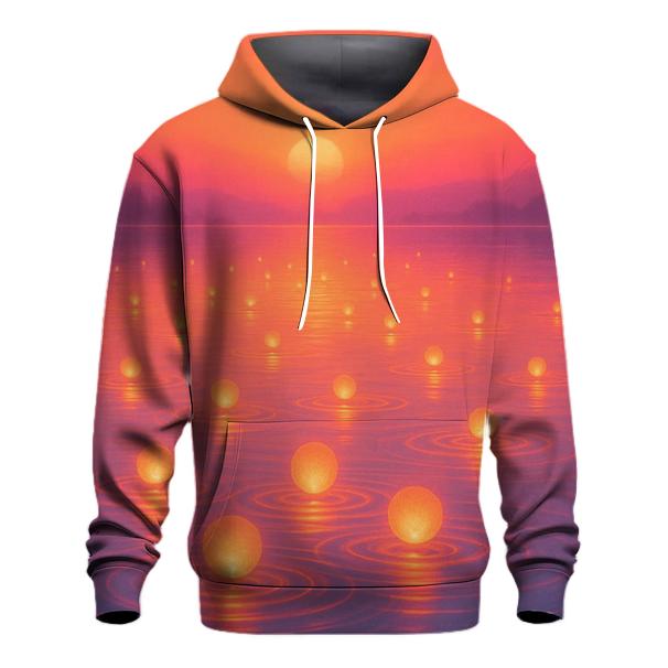 Floating Lantern Lagoon Sundown graphic hoodies