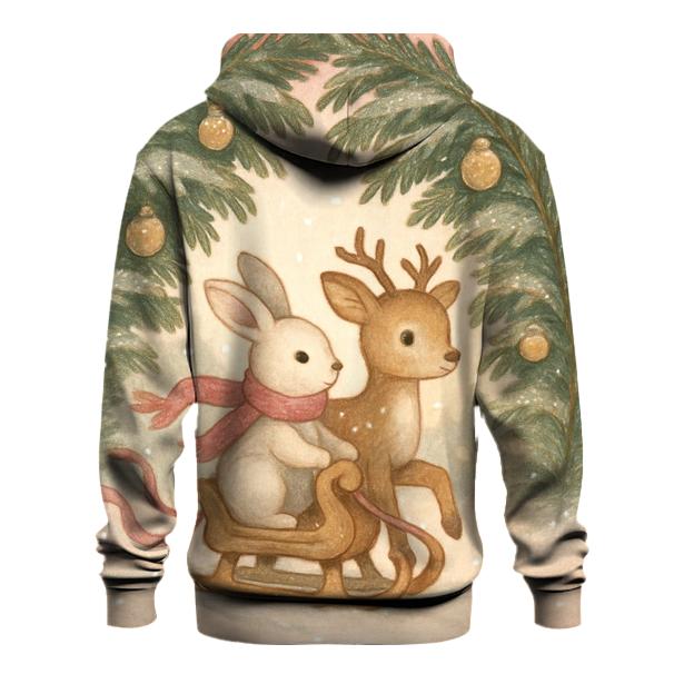 Winter Wildlife Sleigh Ride Through Fir Tunnel custom hoodies