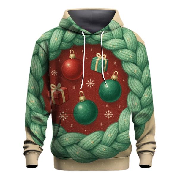 Cozy Knit Wreath Of Floating Ornaments hoodies fashion